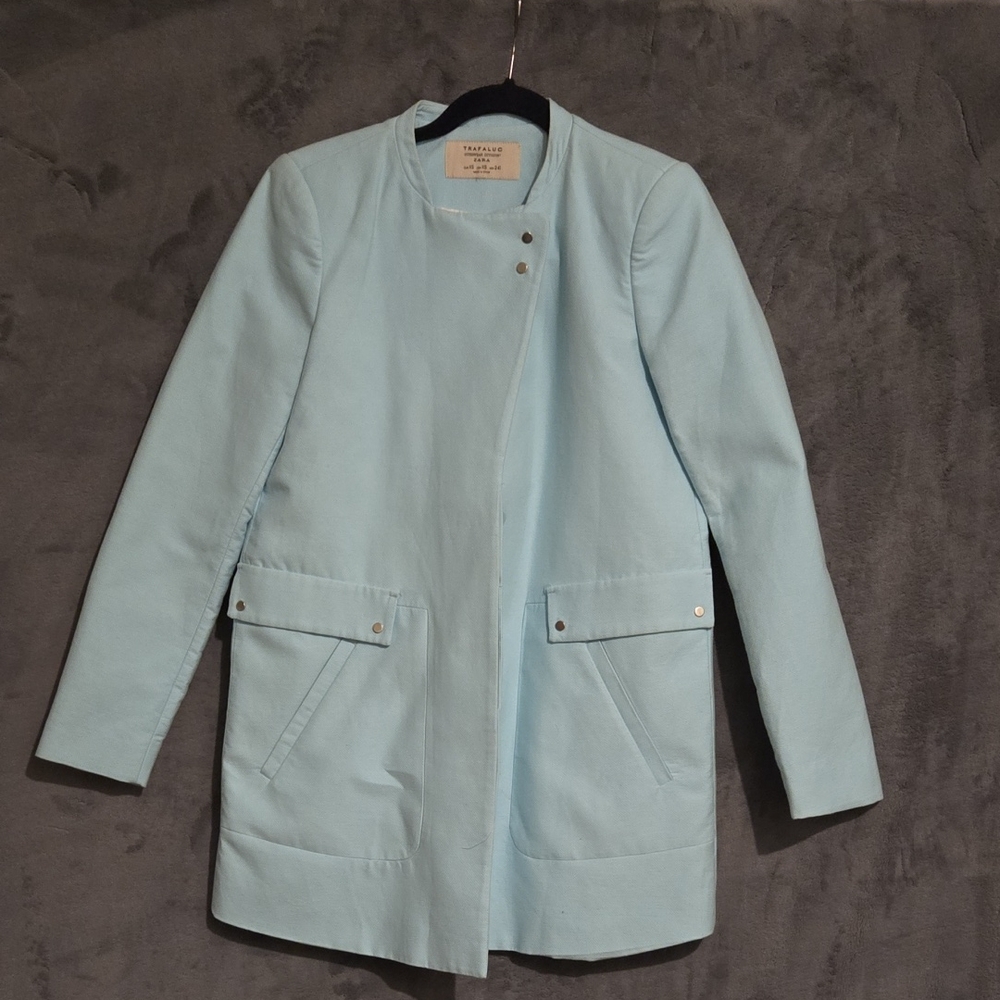 Zara Women's Sky Blue Trench Coat